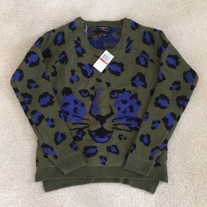 Olive Green Cheetah Sweater